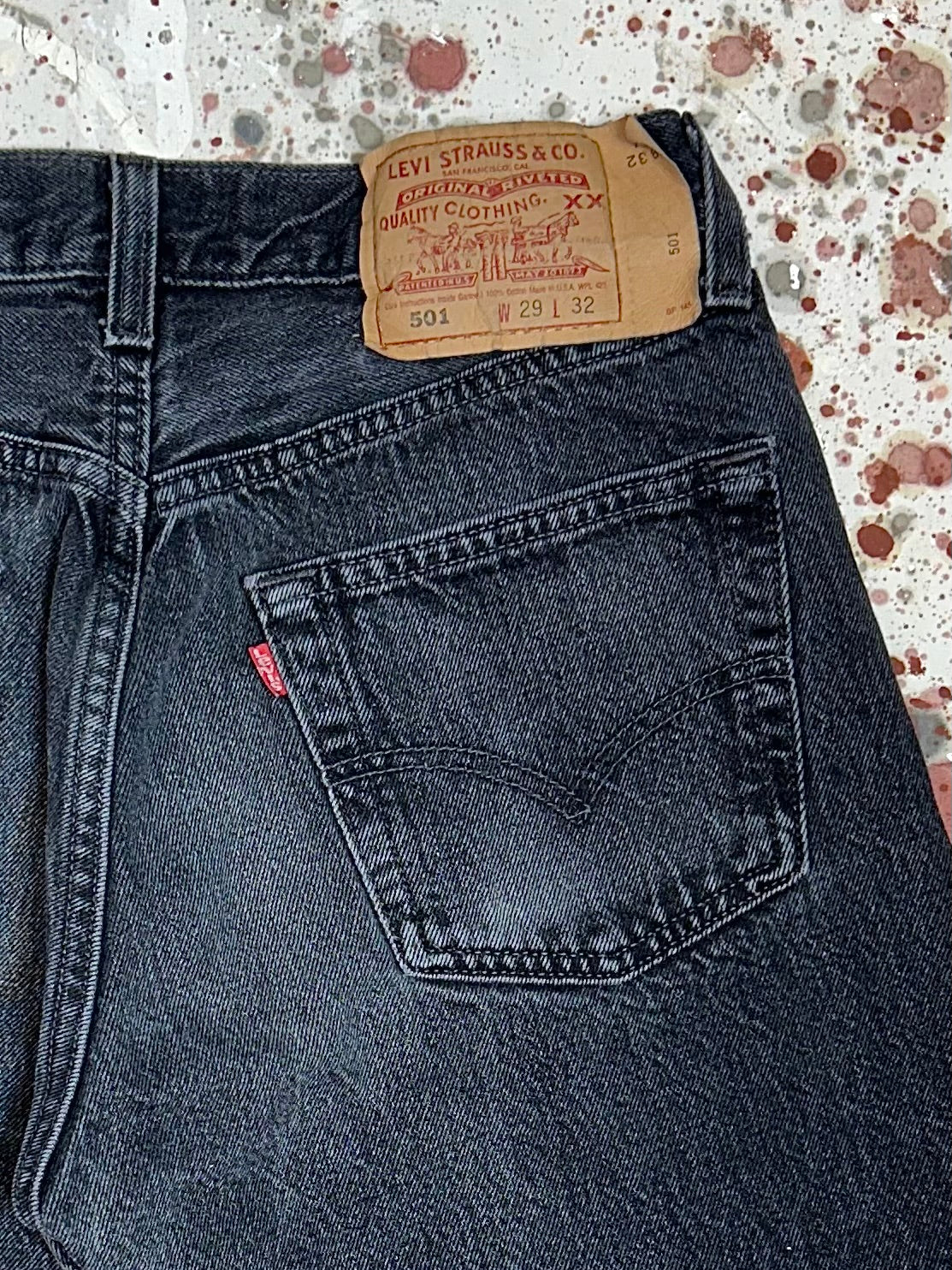 Vintage USA Black Levi's 501 Denim Jeans (JYJ0224-084)