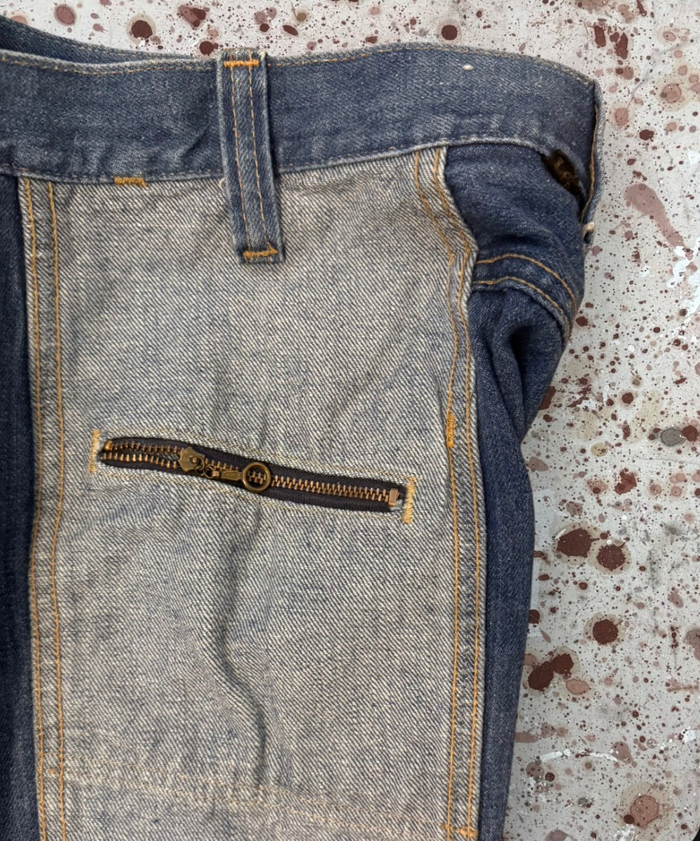 Vintage USA 1970's Lee Two-Tone Talon Zip Reversible Denim Jeans