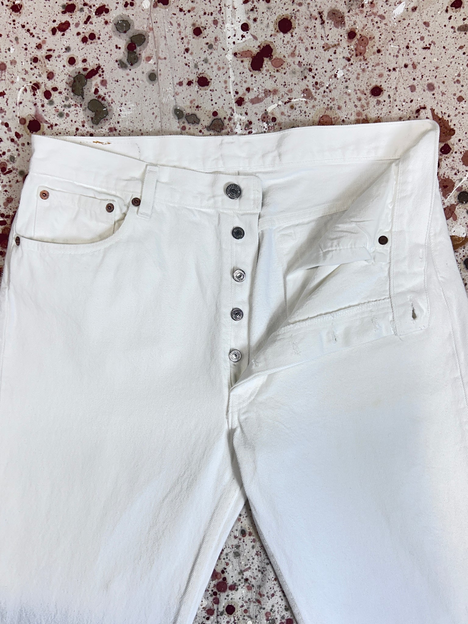 Vintage USA White Levi's 501 Denim Jeans (JYJ0224-078)
