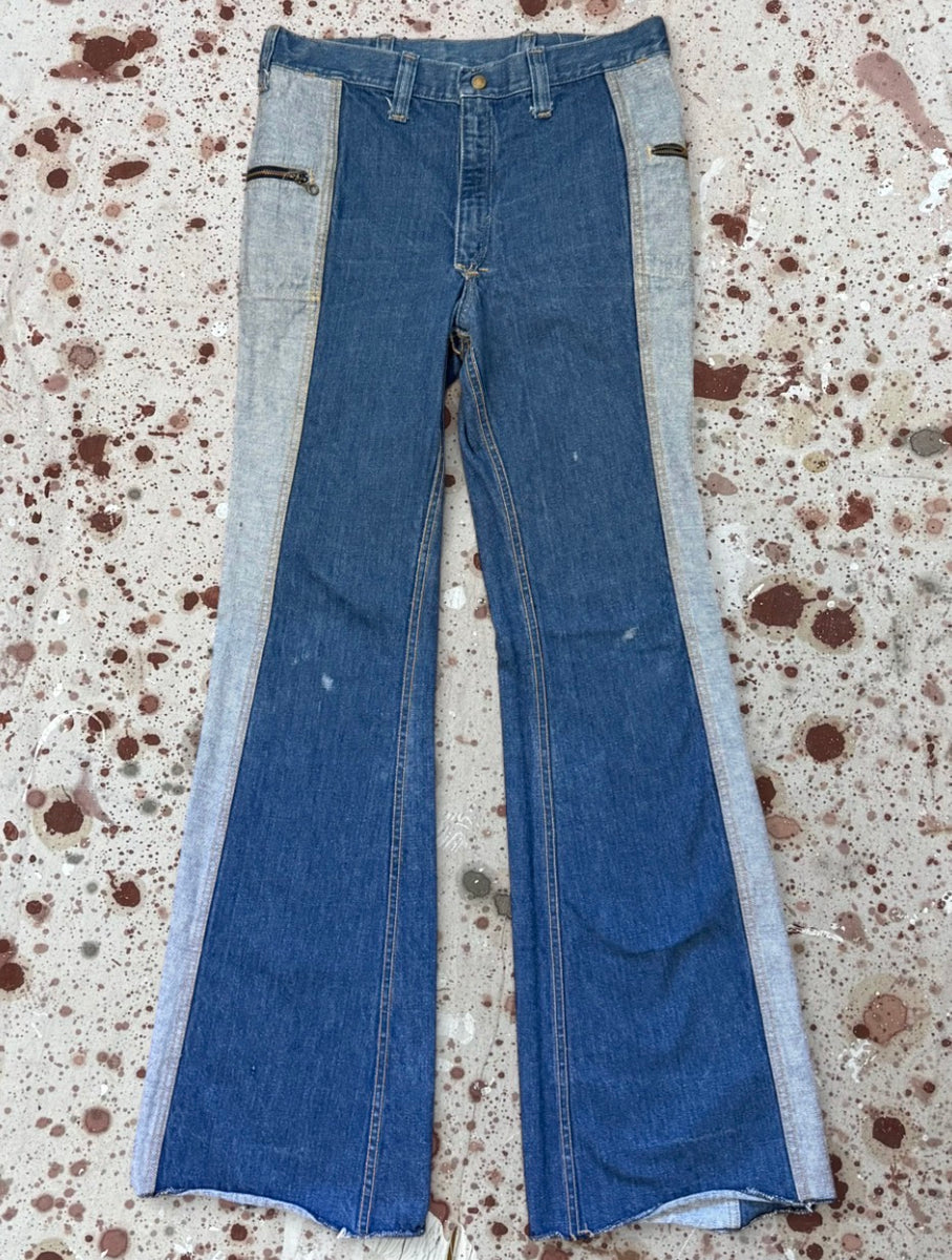 Vintage USA 1970's Lee Two-Tone Talon Zip Reversible Denim Jeans