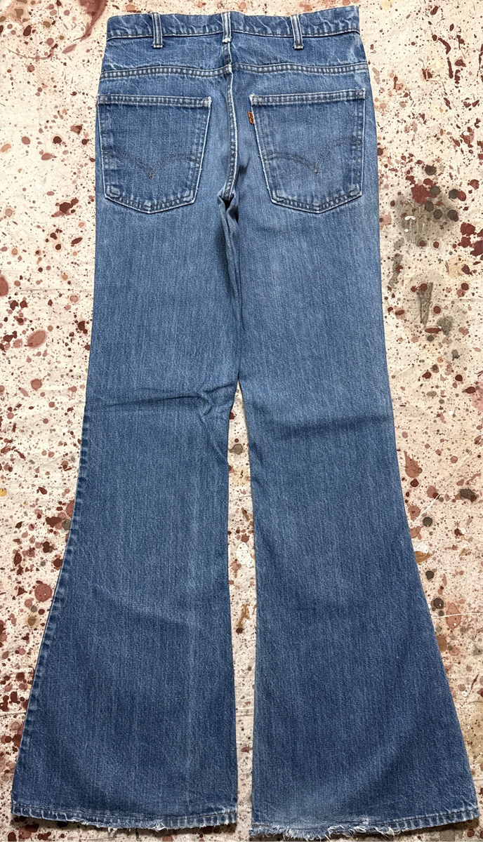Vintage USA made Levi 684 Bell Bottoms Orange Tab, Talon 42 Zipper