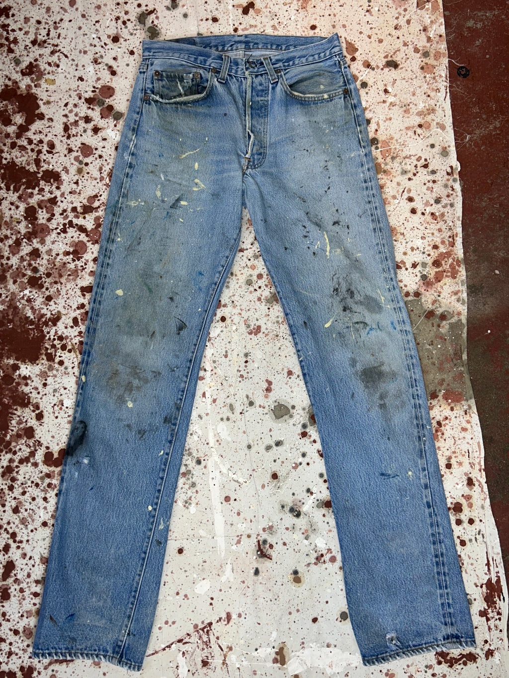 Vintage USA Levi's 501 Redline Premium Wash Denim Jeans with Paint (JYJ0424-188)