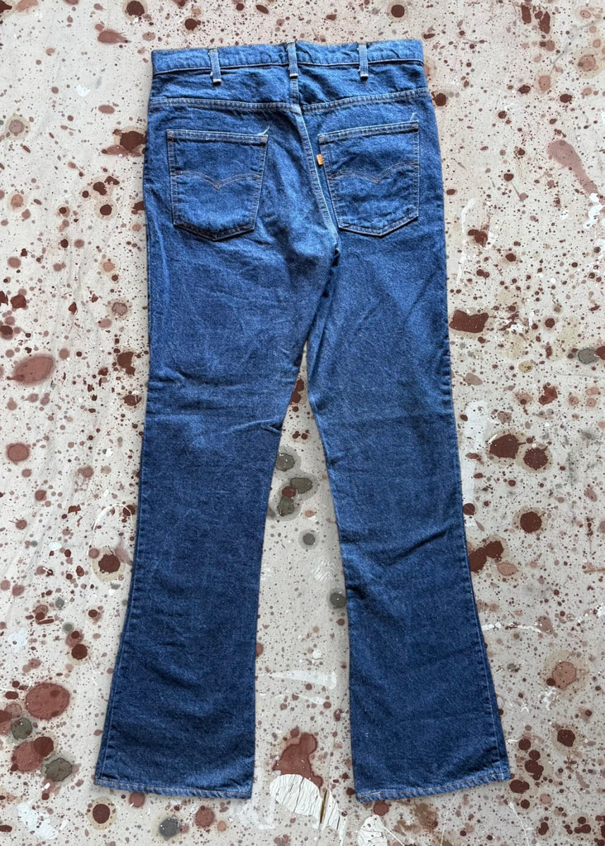 Vintage USA Levi's 646 Bellbottom Dark 1-Wash Orange Tab Denim