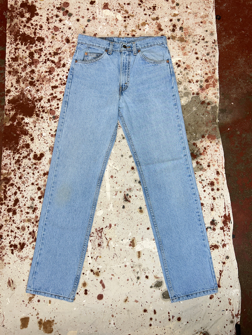 Vintage USA Levi's 505 Orange Tab Light Wash Denim Jeans (JYJ0424-183)