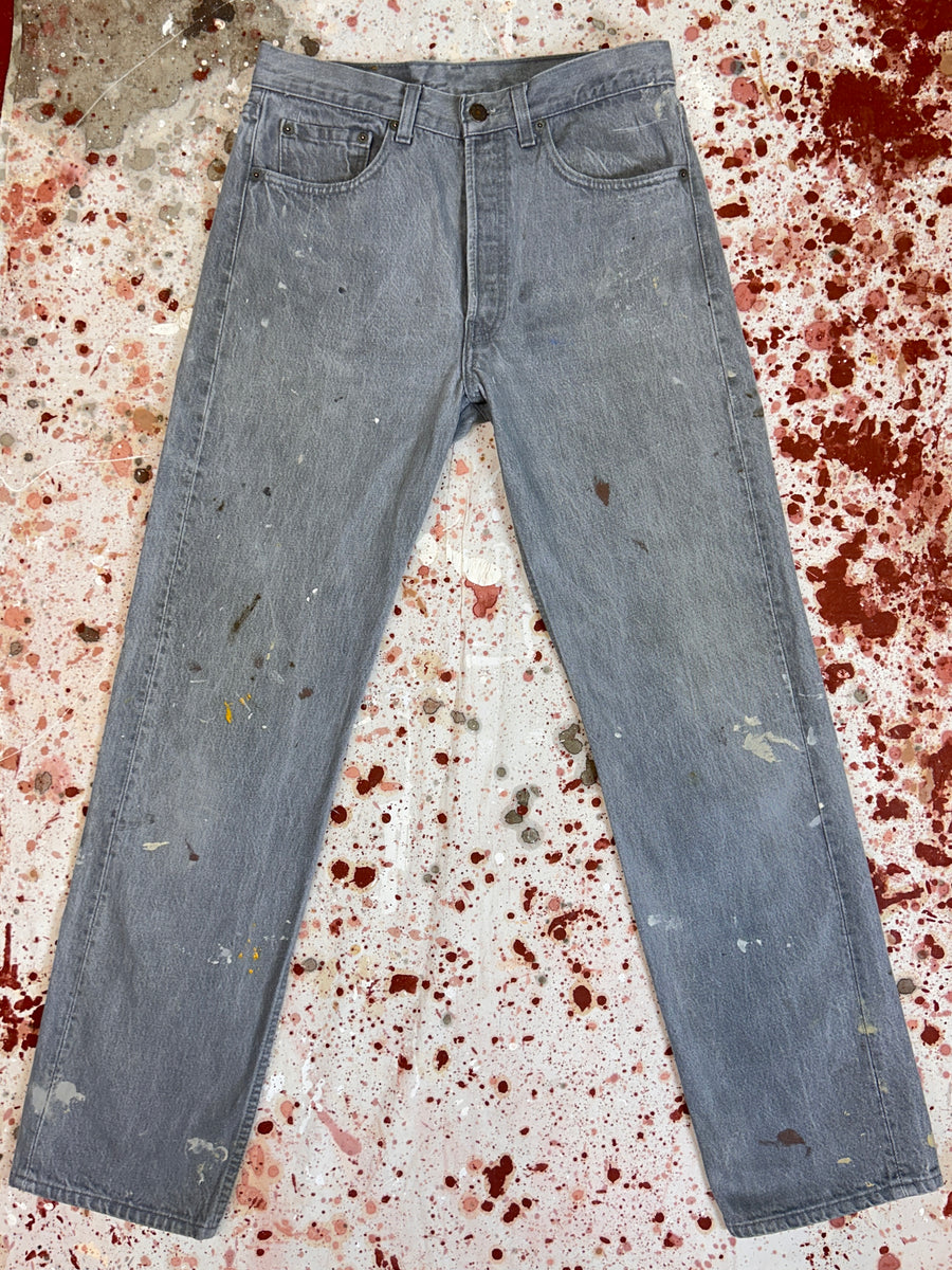 LEVI’S / 501 USA repair denim pants Vintage Levi 501 USA Super Wash & Paint Denim Jeans (JYJ