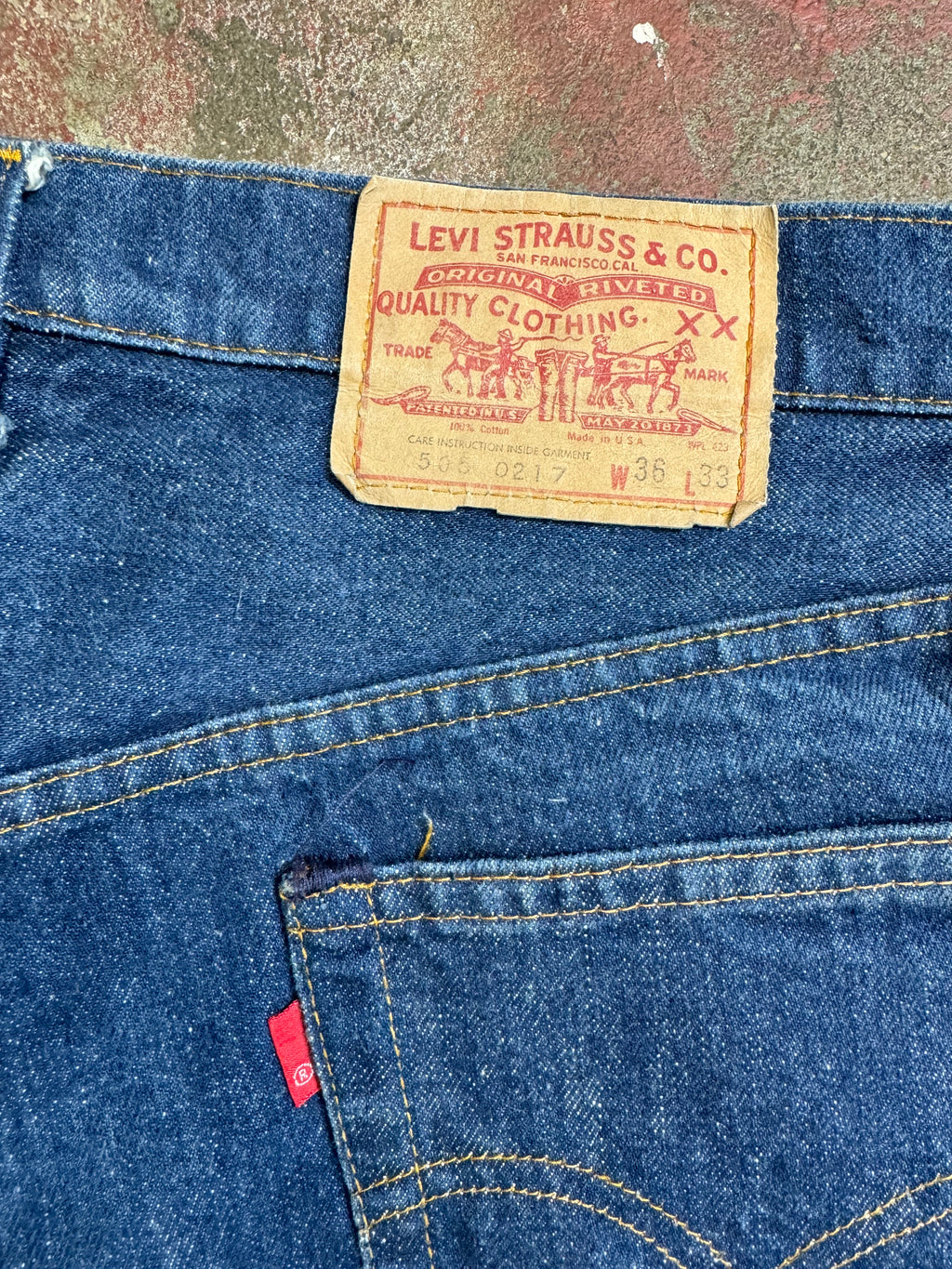 Vintage 1970's Talon Zip Levi's 505 One Wash Denim Jeans (JYJ0324-140)