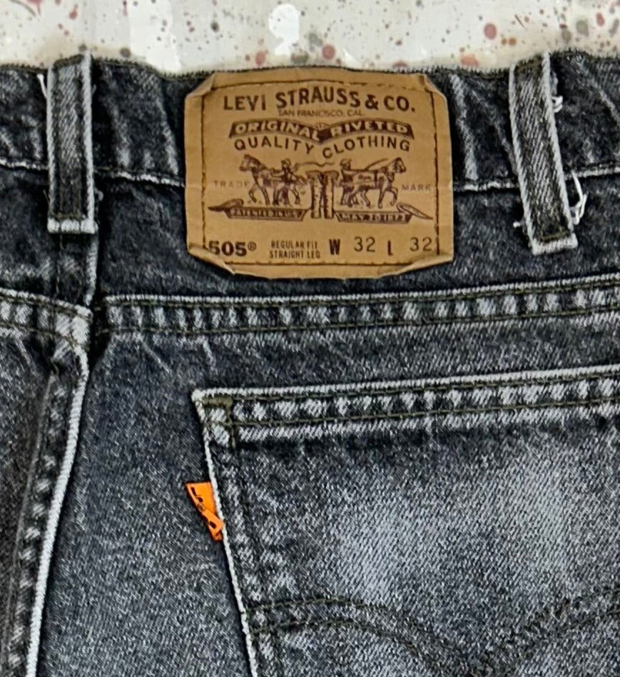 ⭐️Vintage 80’s Levis 505 Orange Tab Black Straight Leg Denim USA Jeans 36 hotsell x 30