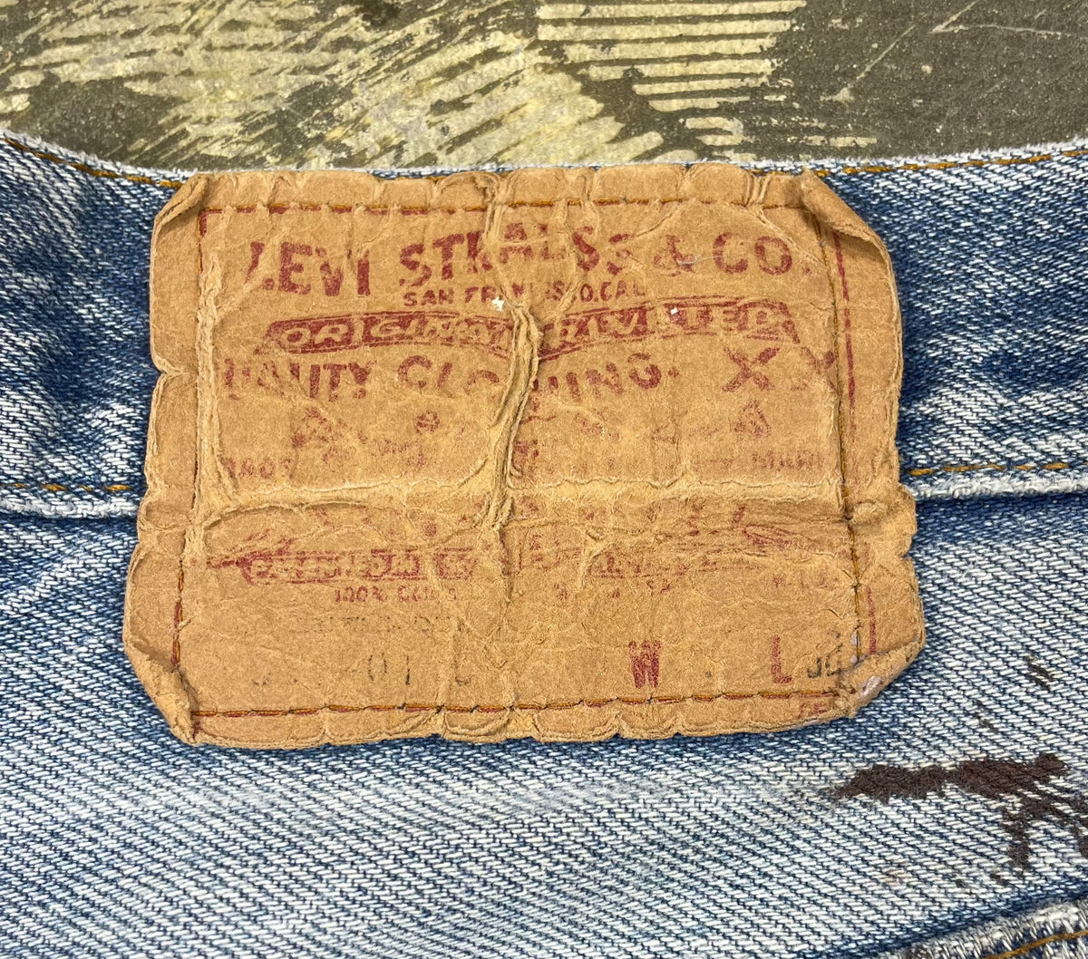 Vintage USA Made Levi 501 Premium Wash & Paint Denim Jeans Vintage USA Made Levi 501 Premium Wash & Paint Denim Jeans
