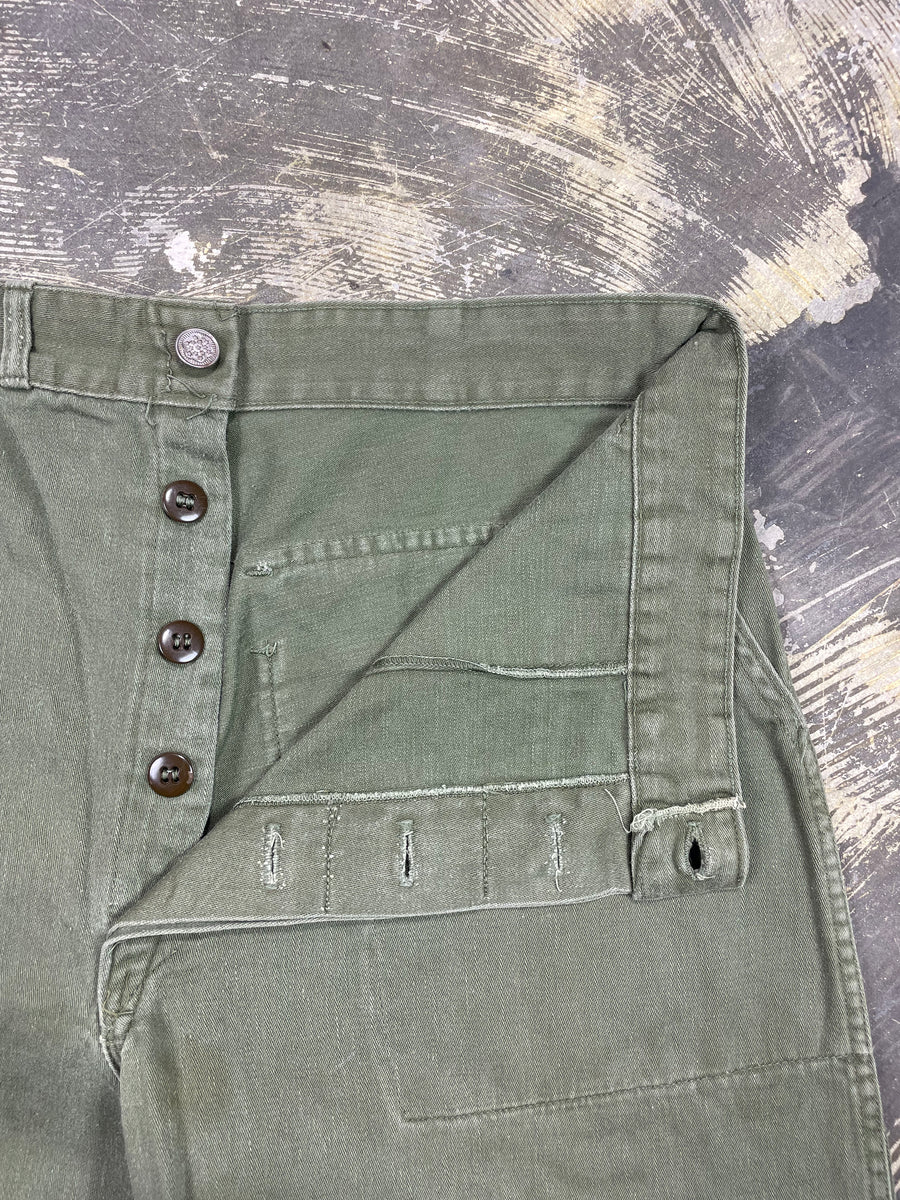 Vintage High Waist Swedish Cargo Trousers 60s Swedish Pants Army