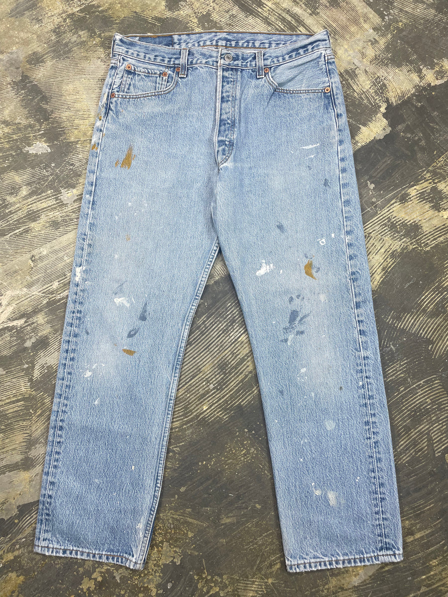 Vintage Levi 501 USA Premium Wash & Paint Denim Jeans (JYJ-0323)