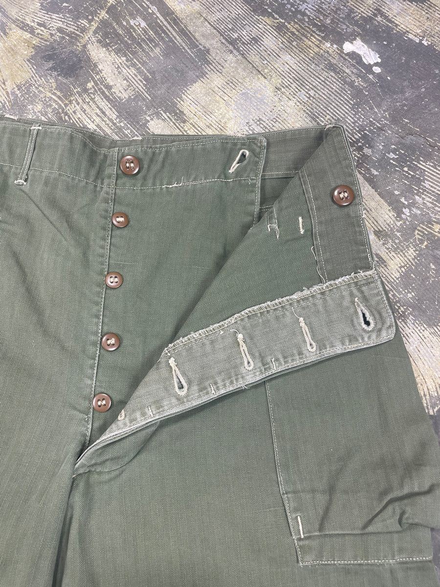 良質 40s US ARMY M43 HBT PANTS 2POCKETS ワークパンツ/カーゴパンツ