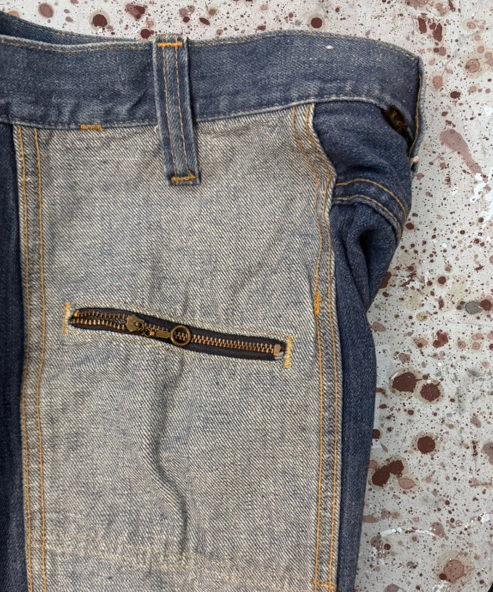 Vintage USA 1970's Lee Two-Tone Talon Zip Reversible Denim Jeans