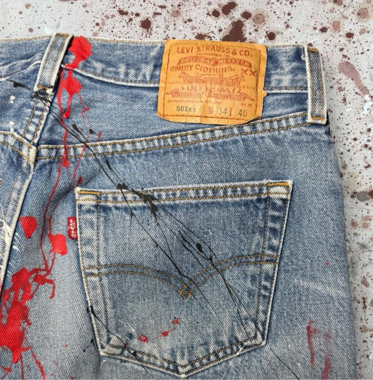 2004 Junkyard Jeans Painted Levi 501, 1/200 pcs Project Pairs (281025)