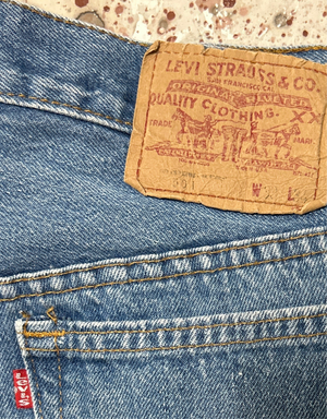 Vintage USA made 501 Transitional Tag, Super Wash, Denim Jeans (JYJ-3725)