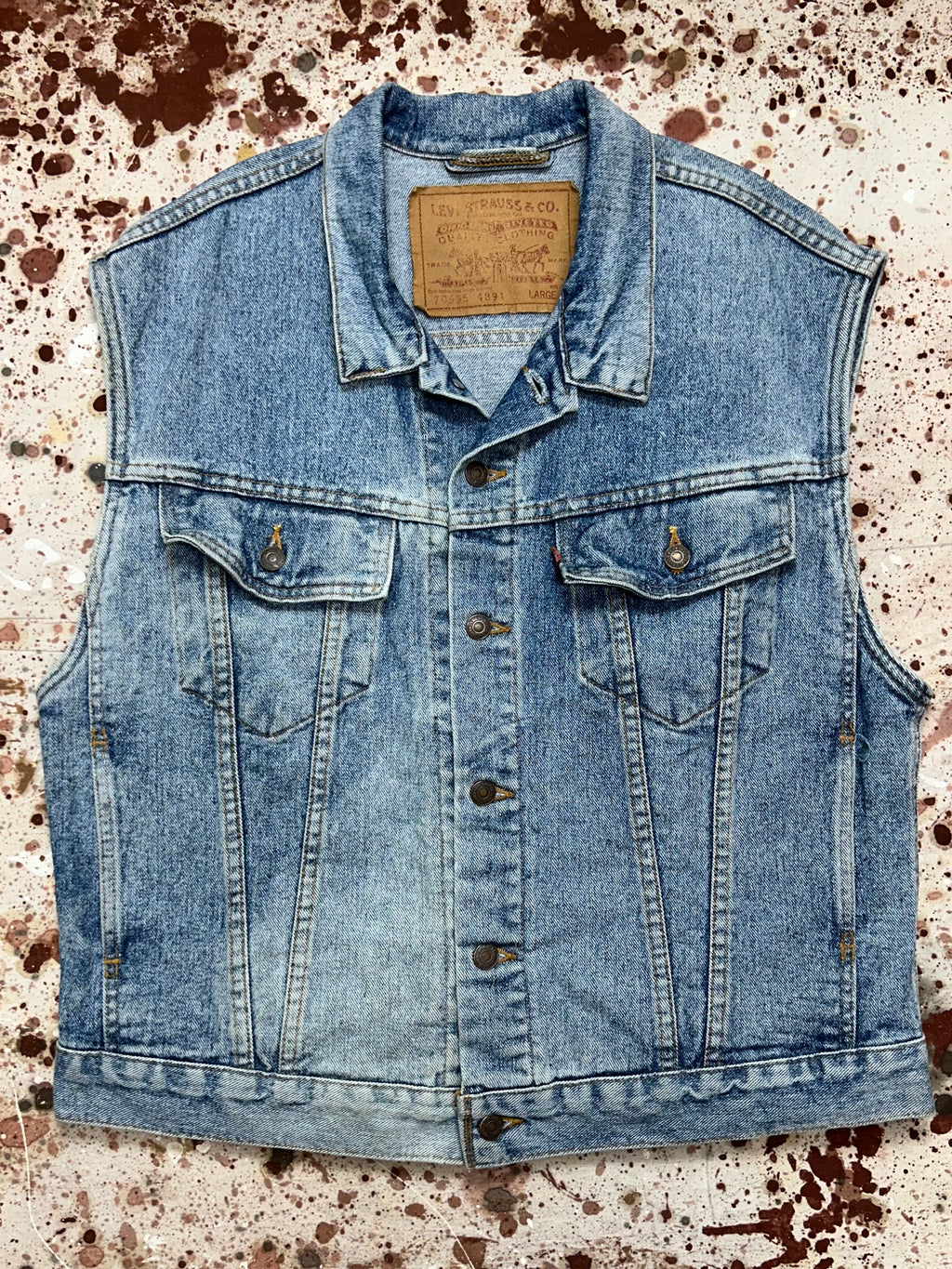 Vintage USA Levi's Vest with Patch Fades (JYJ1124-374)