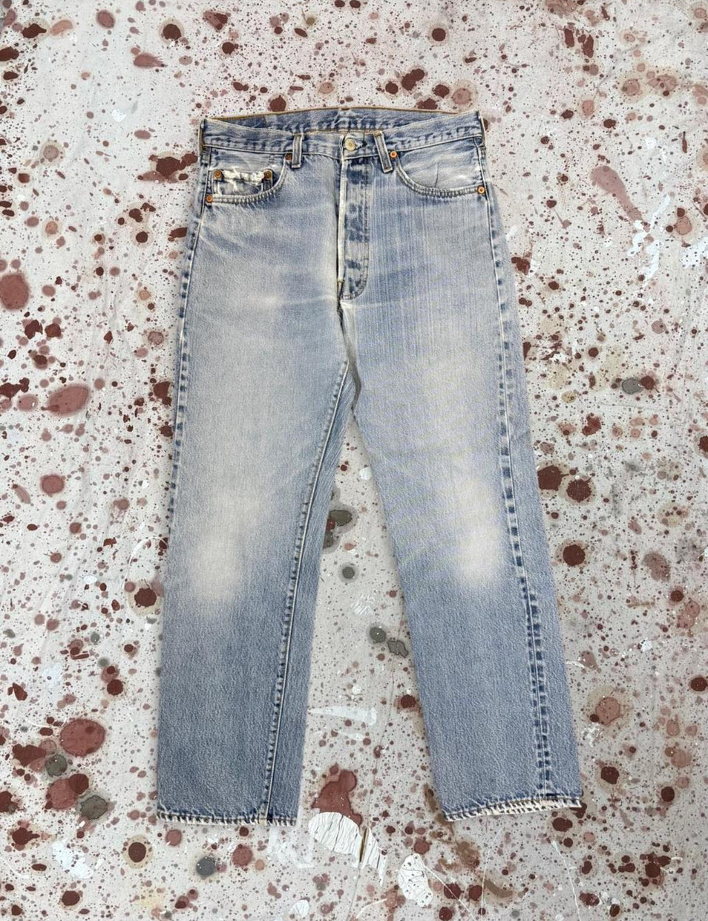 Vintage USA Levi's 501 Redline Denim Jeans w/ crazy broken weave (JYJ-251025)