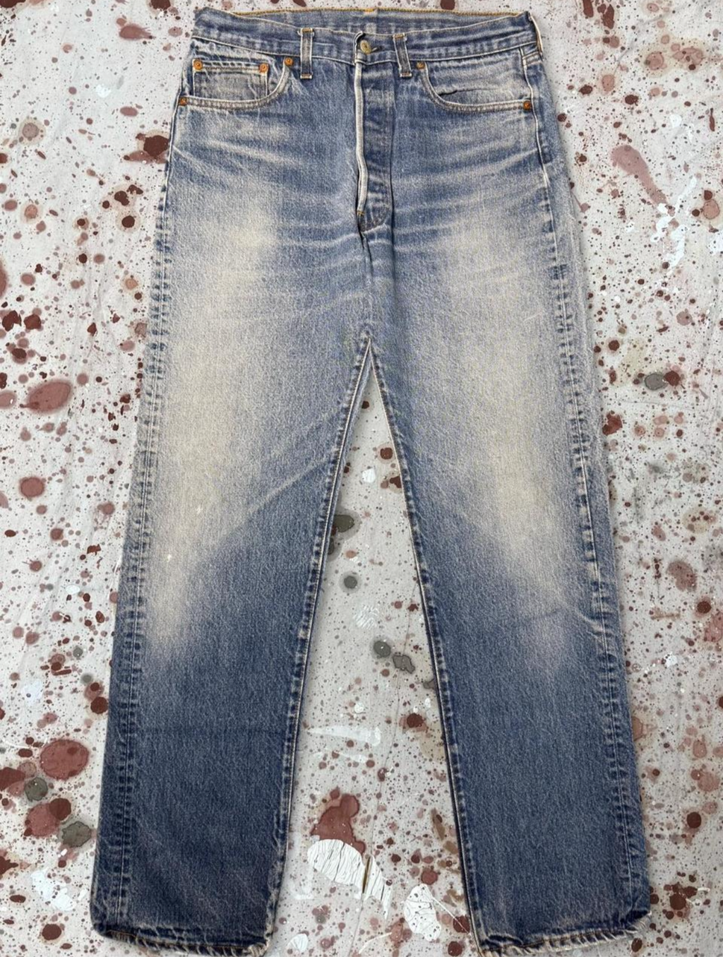 Vintage USA made Levis 501, Black Bar Tac, Super Wash, Denim Jeans (JYJ-101025)