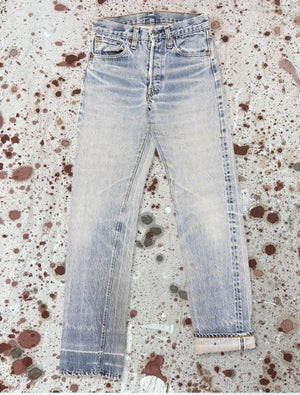 Vintage 1980’s USA made Levi's 501 Light Super Wash Redline Denim Jeans (JYJ-351025)