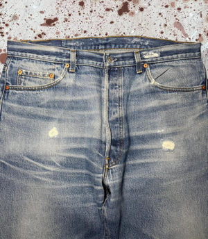 Vintage USA made Levis 501, Transitional Tag, Super Wash, Denim Jeans (JYJ-111025)