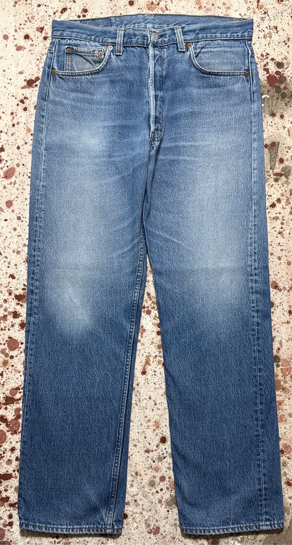 Vintage USA made Levis 501, Transitional Tag, Super Wash, Denim Jeans (JYJ-04825)