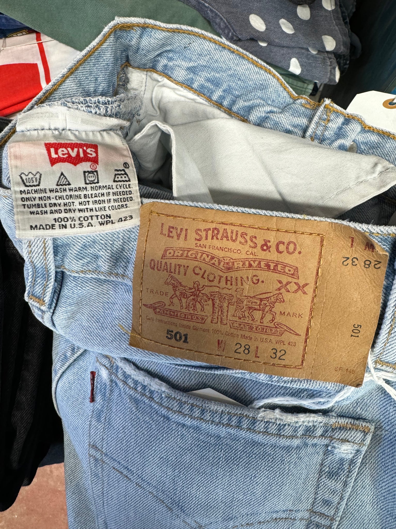 Vintage USA Levi's 501 Light Wash Denim Jeans (JYJ0324-105)