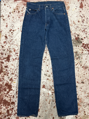 Vintage Levi USA made 501 Transitional Tag Black Bar Tac Pockets, One Wash Denim Jeans (JYJ-1725)
