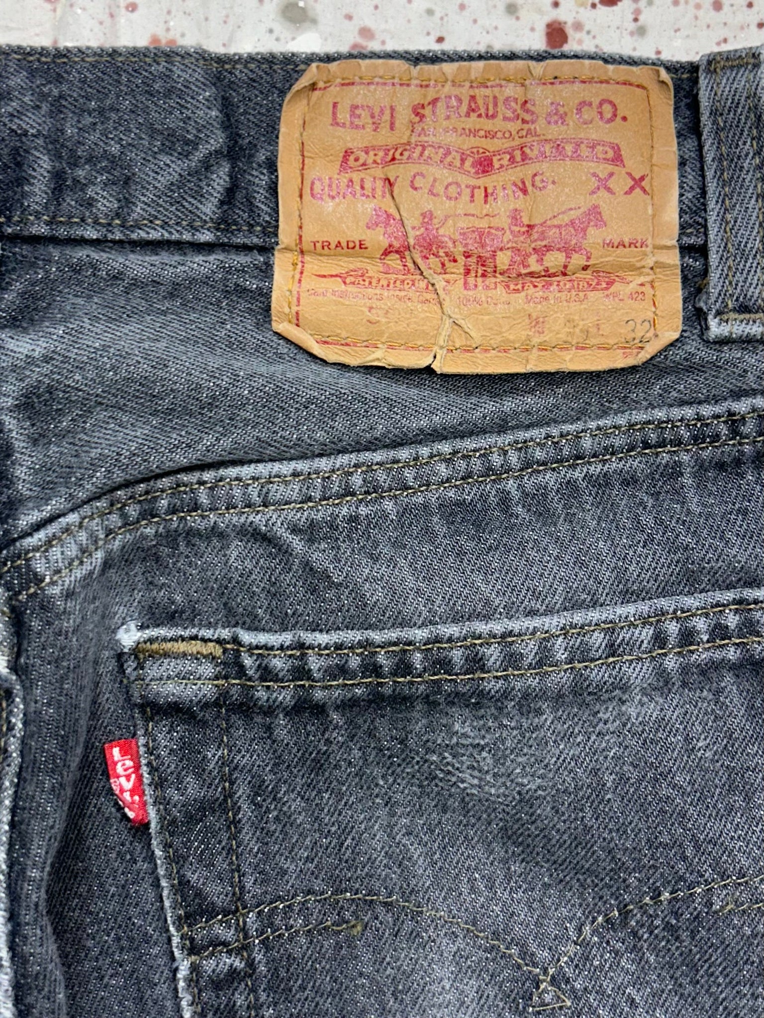 Vintage USA Levi's 501 True Black Denim Jeans (JYJ0924-286)