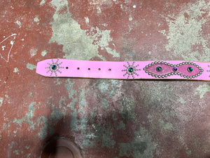 Vintage Pink Studded Custom Belt (JYJ-223)