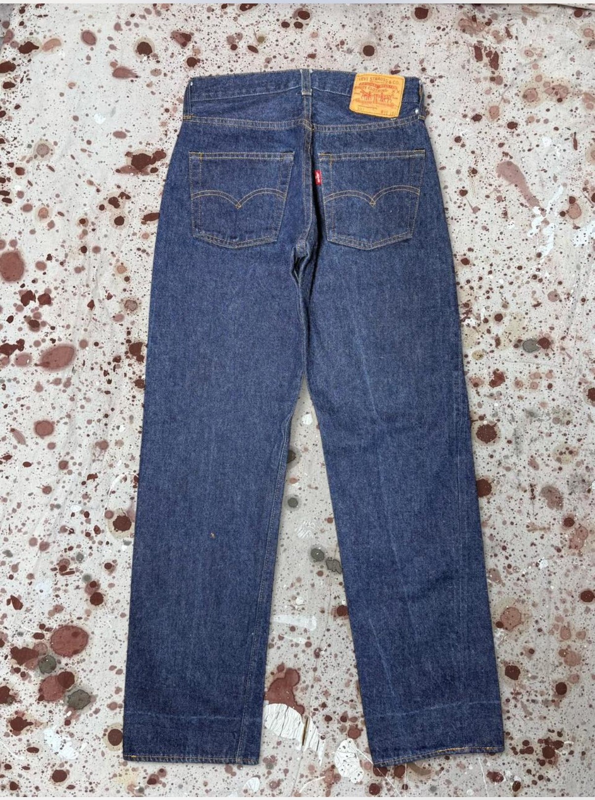 Vintage USA made Levi's 501 Super Dark Redline One-Wash Denim Jeans