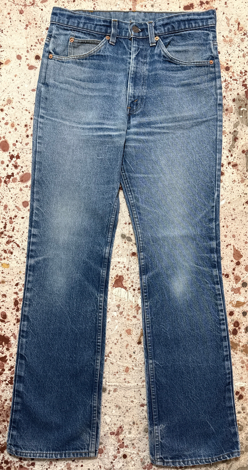 Vintage USA made Levi 517 Orange Tab, Super Wash, Honeycomb, Denim Jeans (JYJ-15725)