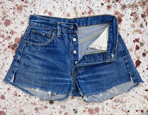 Vintage USA Levi’s 501 "E" Single Stitch Redline Super Wash Cut Off Shorts (JYJ0524-221)