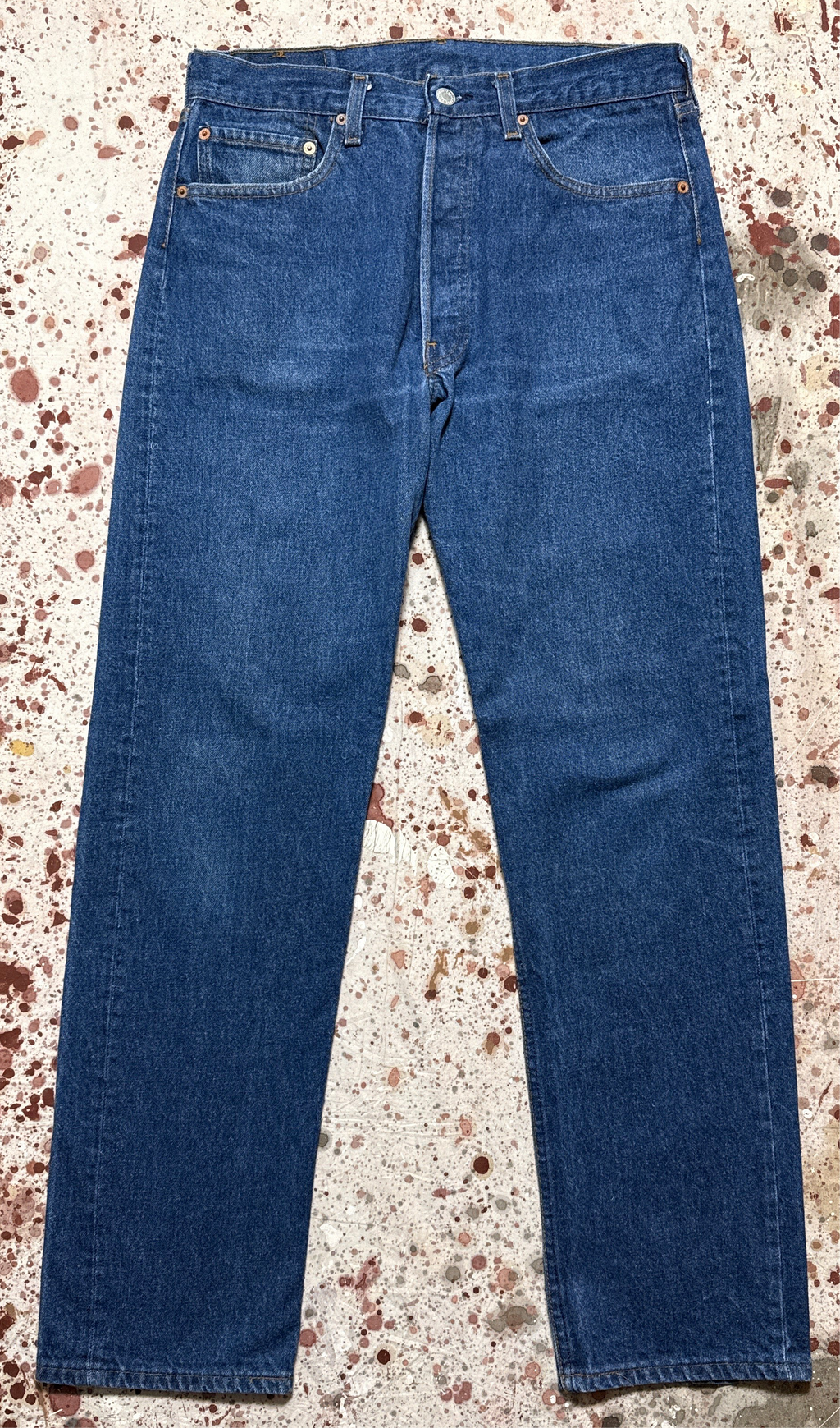 Vintage USA made Levis 501, Transitional Tag, Dark Super Wash, Denim Jeans (JYJ-03825)