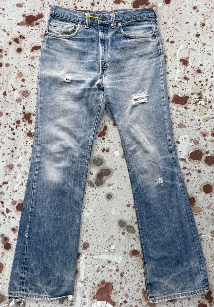 Vintage 1970's Levi USA 517 Talon 42 Zipper Super Wash Honey Comb