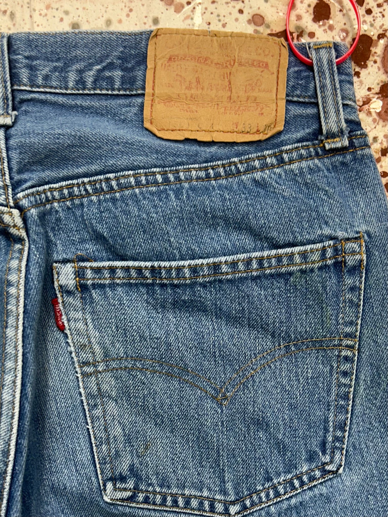 Vintage USA Levi 501 Premium Wash Redline Denim Jeans (JYJ0924-306)