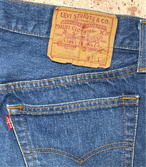 Vintage USA made Levis 501, Transitional Tag, Dark Super Wash, Denim Jeans (JYJ-03825)