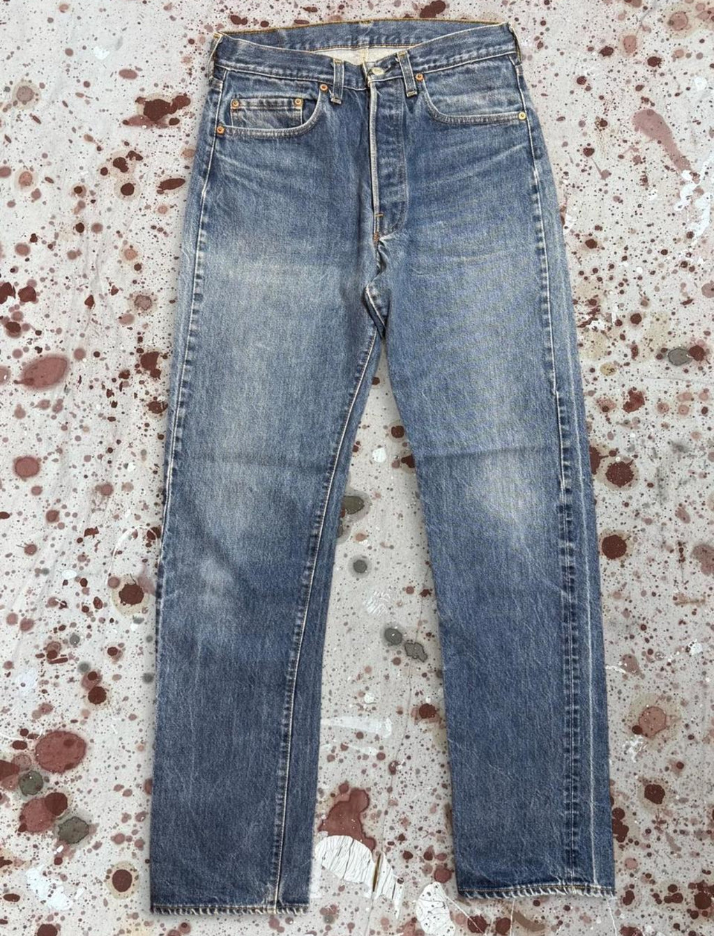 Vintage USA Levi 501 Redline Great Wash Denim Jeans (JYJ-401025)