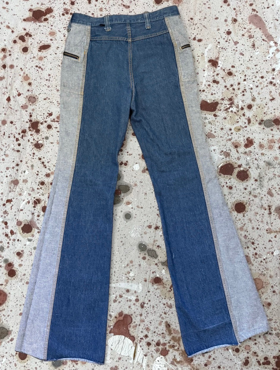 70's デッドストック Lee MR リバーシブル フレアデニム TALON Vintage USA 1970's Lee Two-Tone Talon Zip Reversible Denim Jeans