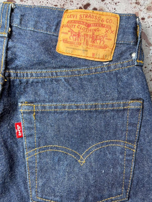 Vintage USA made Levi's 501 Super Dark Redline One-Wash Denim Jeans