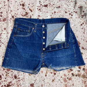 Vintage USA Levi's 501 1960's Single Stitch Waist Missing Pockets Cut Off Shorts (JYJ0524-200)