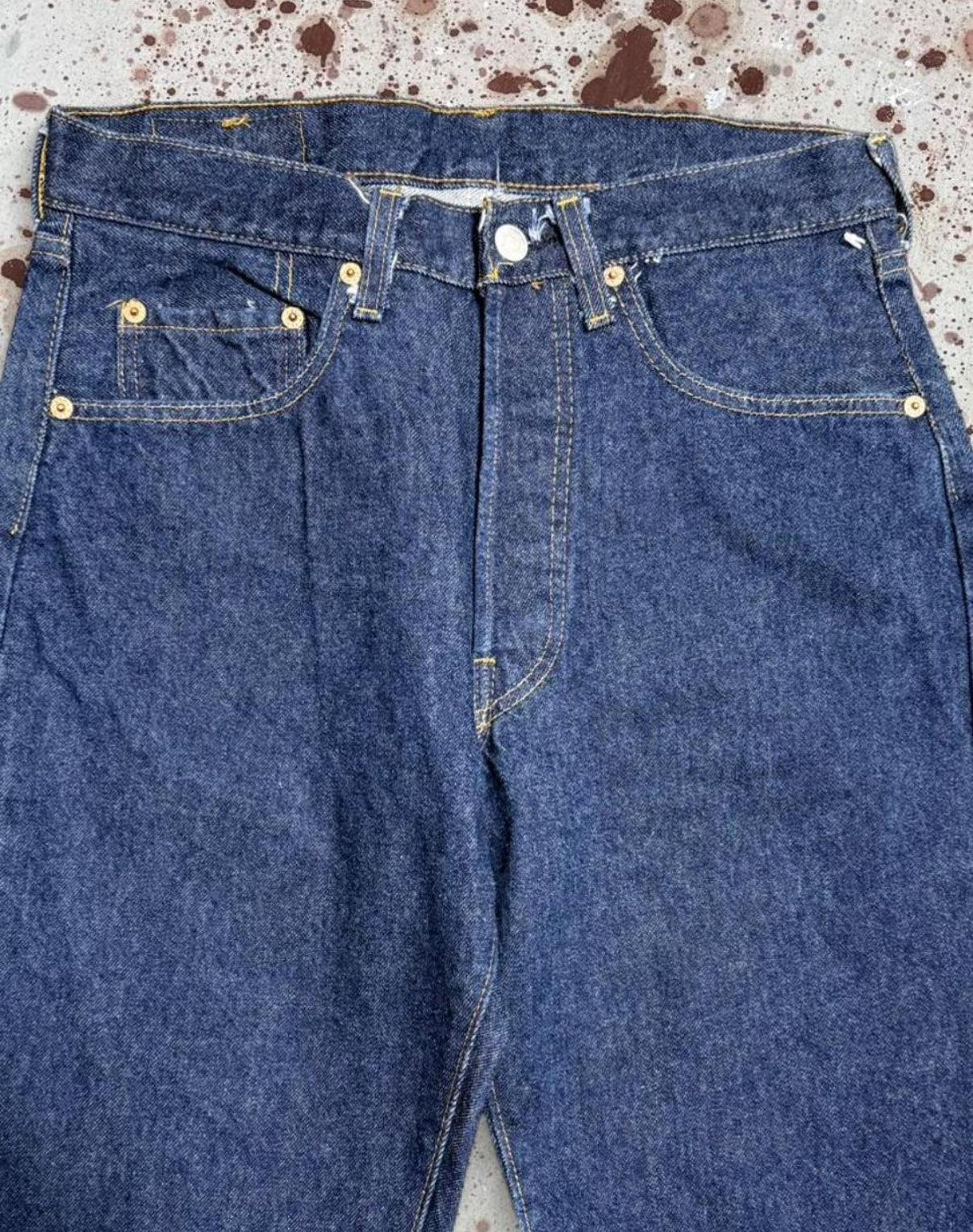 Vintage USA Levi Redline S.O. 1501-0117 Dark One-Wash Denim Jeans (JYJ-421025)