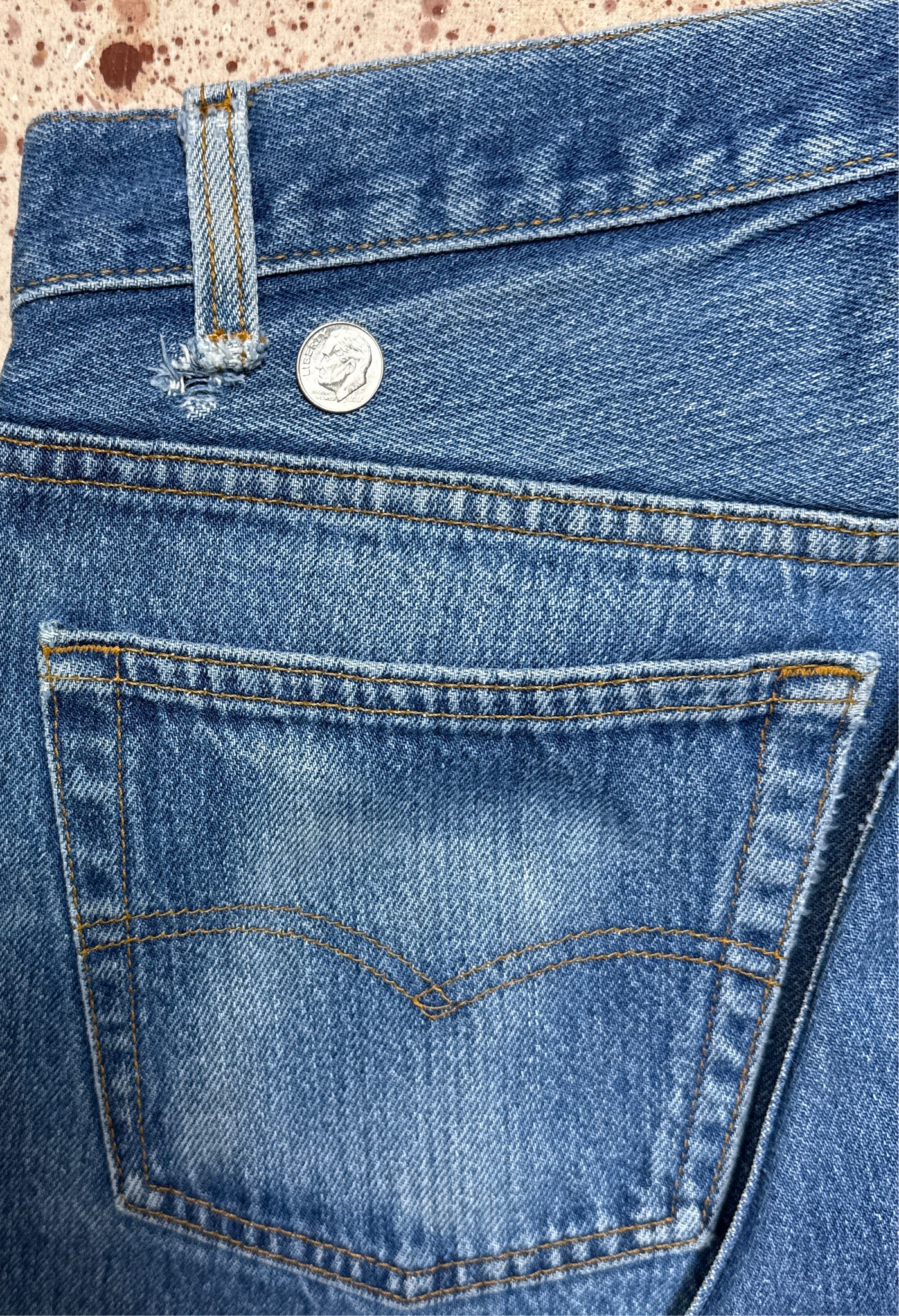 Vintage USA made 501 Transitional Tag, Super Wash, Denim Jeans (JYJ0625-471)