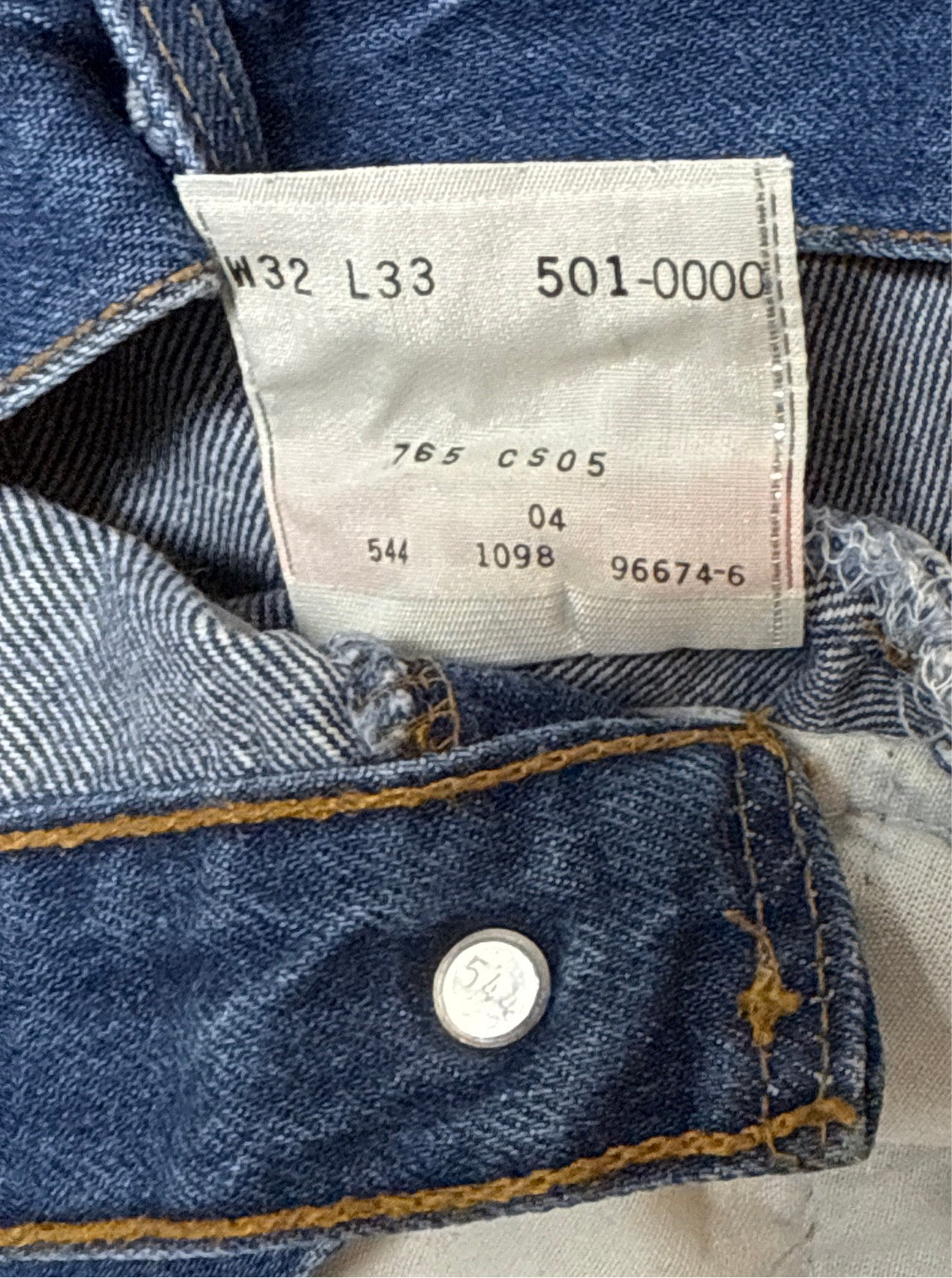 Vintage USA Levi’s 501 Shrink to Fit Perfect Tracks Denim Jeans (JYJ0125-385)