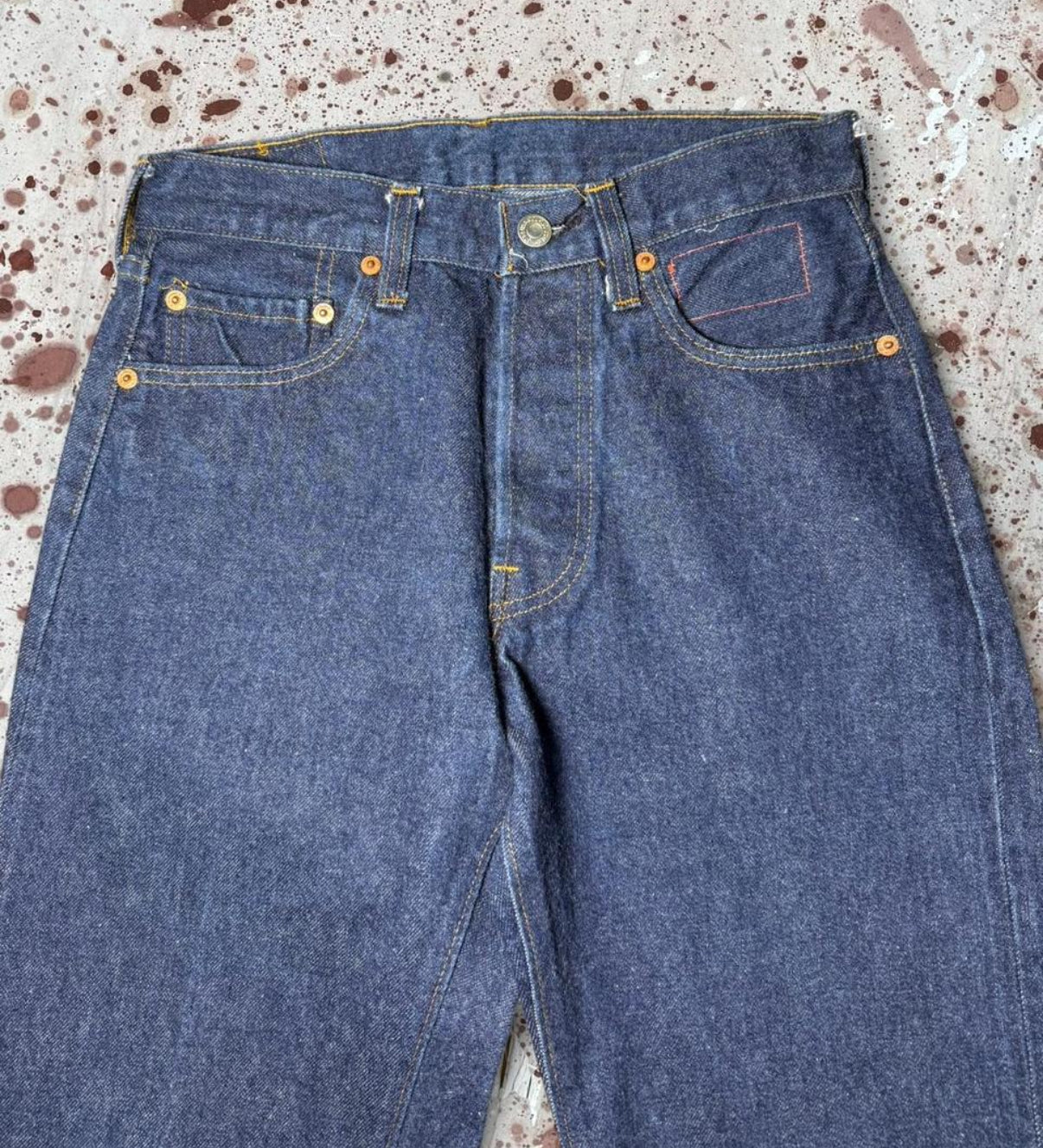 Vintage USA made Levi's 501 Super Dark Redline One-Wash Denim Jeans
