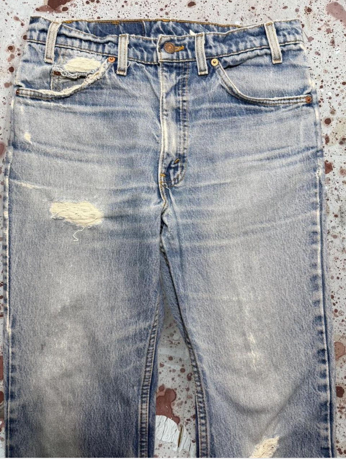 Vintage USA Levi 517 Orange Tab Super Wash Denim Jeans w/ Feathers (JYJ-321025)