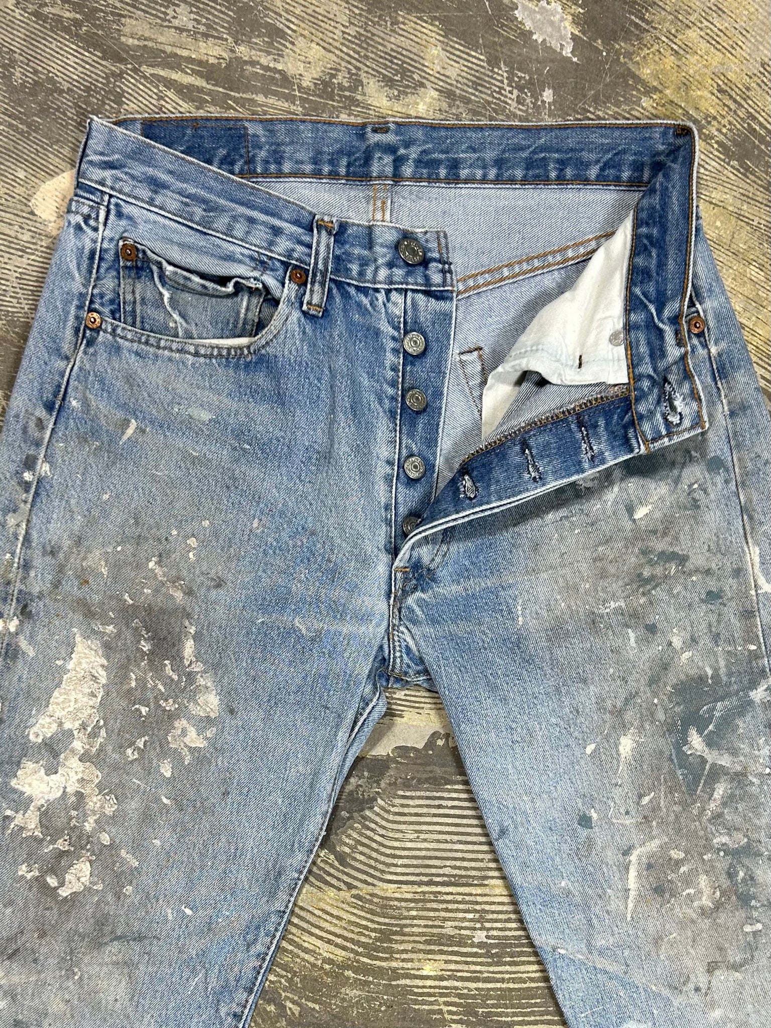 Vintage USA Levi 501 Premium Wash & Paint Jeans (JYJ0124-013)