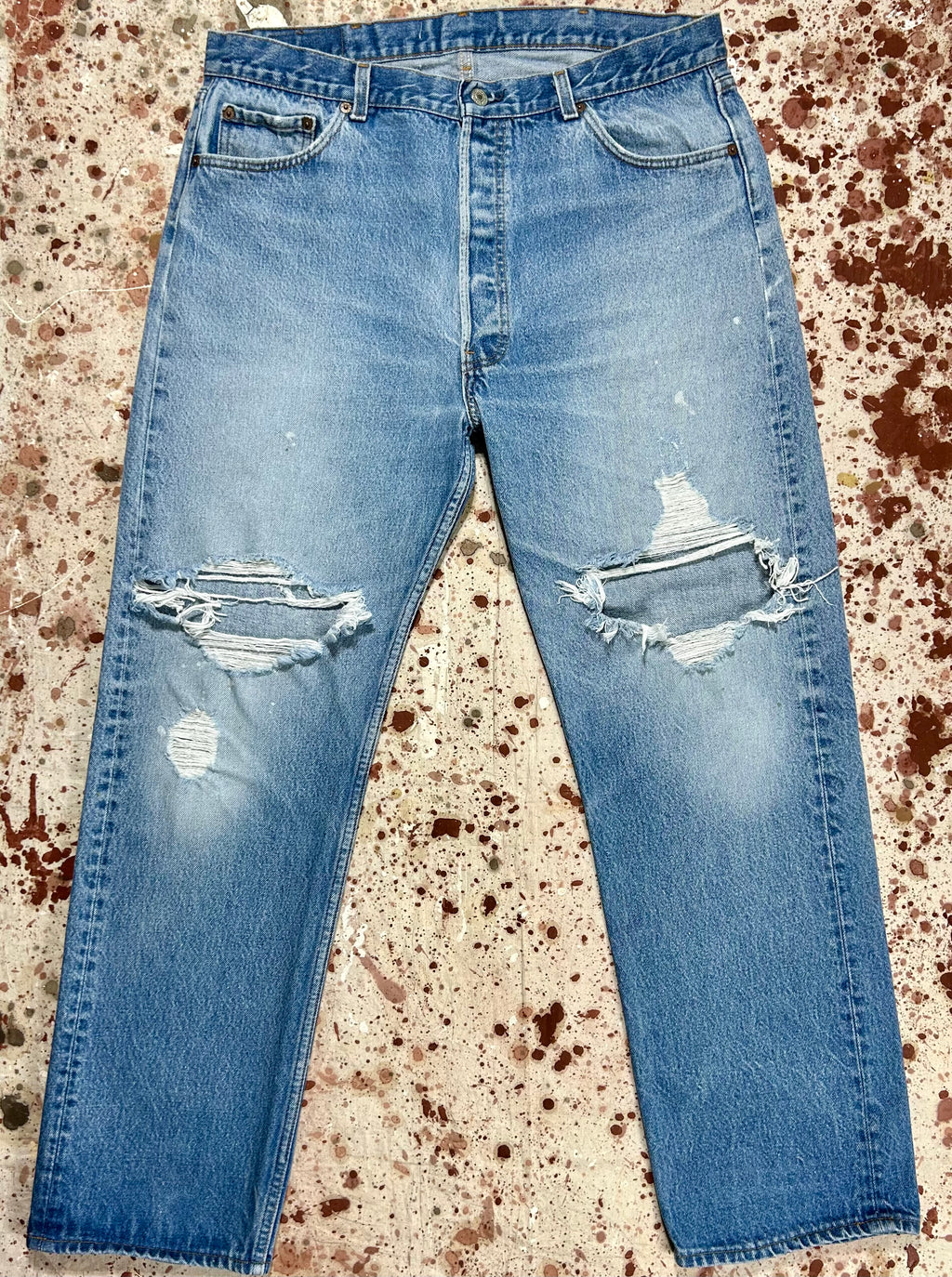 Vintage USA Levi’s 501 Paint and Feather Denim Jeans (JYJ1024-335)