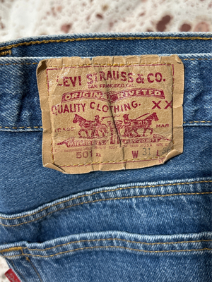Vintage USA made 501 Transitional Tag, Super Wash, Denim Jeans (JYJ-2725)