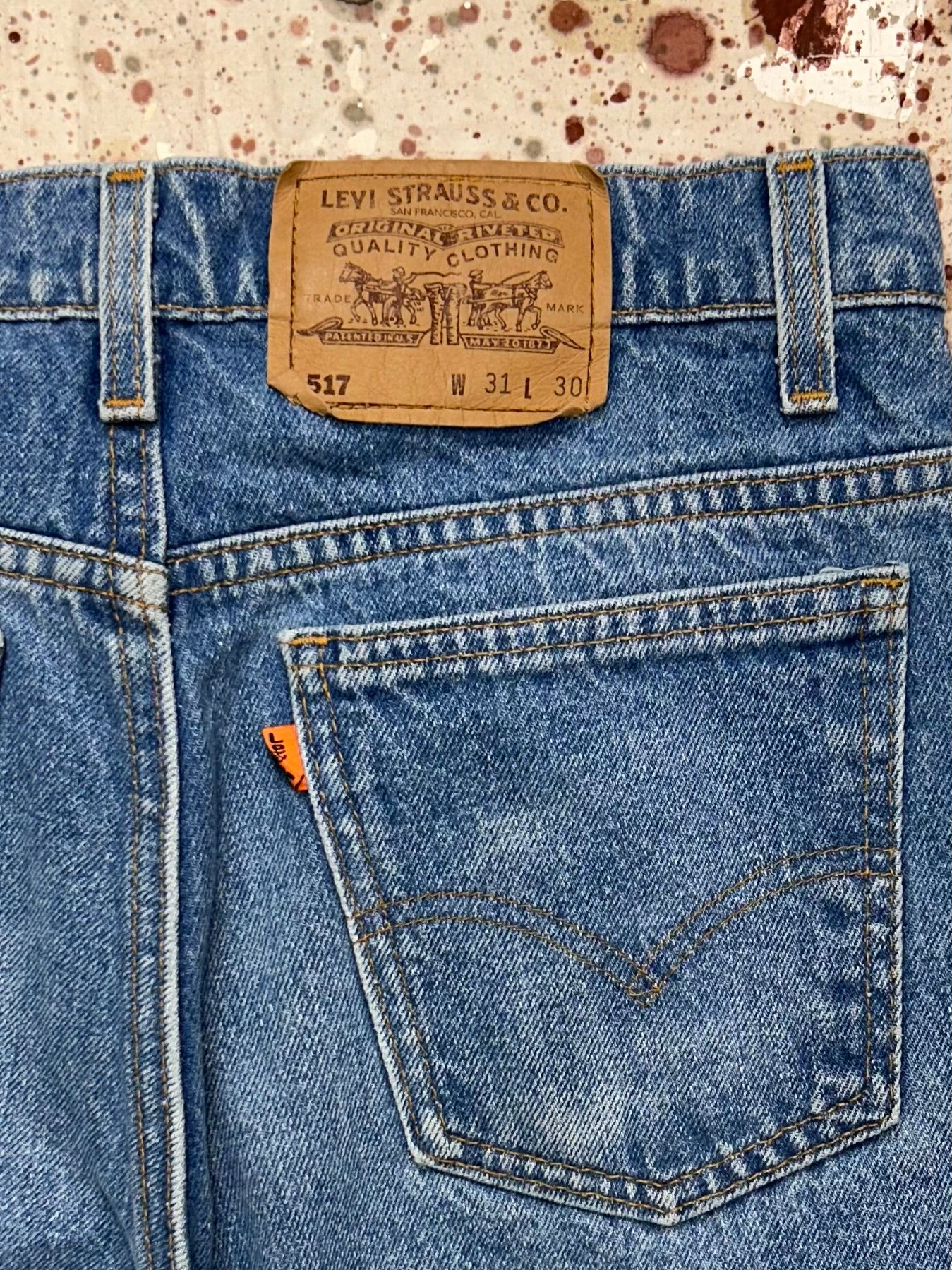 Vintage USA Levi's 517 Orange Tab Denim Jeans (JYJ0924-281)