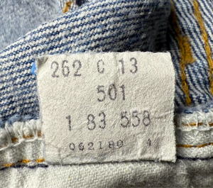 Vintage USA made Levis 501, Black Bar Tac, Super Wash, Denim Jeans (JYJ-101025)