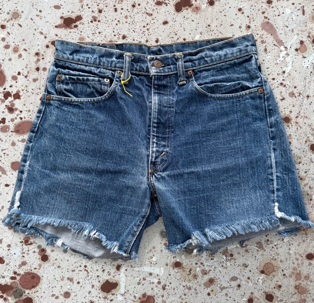 Vintage 1970's USA Levi 505 Premium Wash Cut-Off Denim Shorts